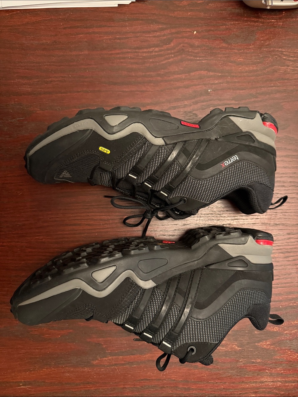 adidas Men's Black Sneakers with Red Insole Accents - Picture 2 of 5